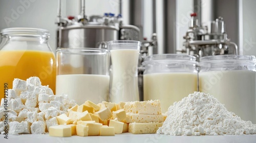 Dairy processing plant isolated on white background