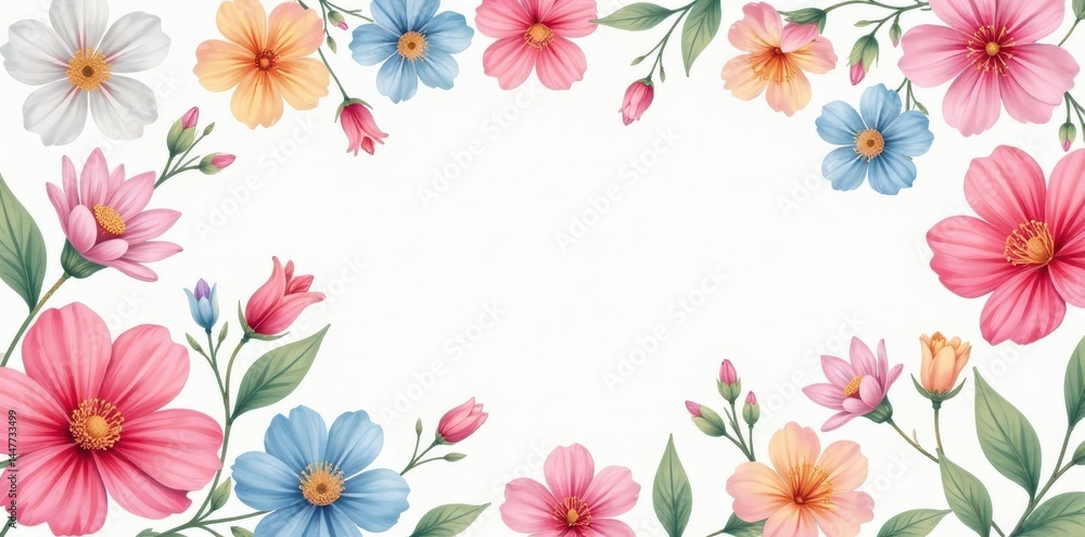 Swirling pastel floral spring pattern on white, texture, textile Swirling pastel floral spring pattern on white, texture, textile
