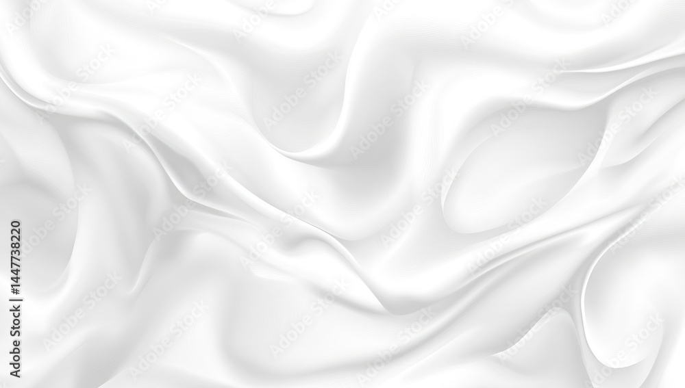 Abstract White Fabric Texture: Soft Waves and Subtle Drapes Abstract White Fabric Texture: Soft Waves and Subtle Drapes