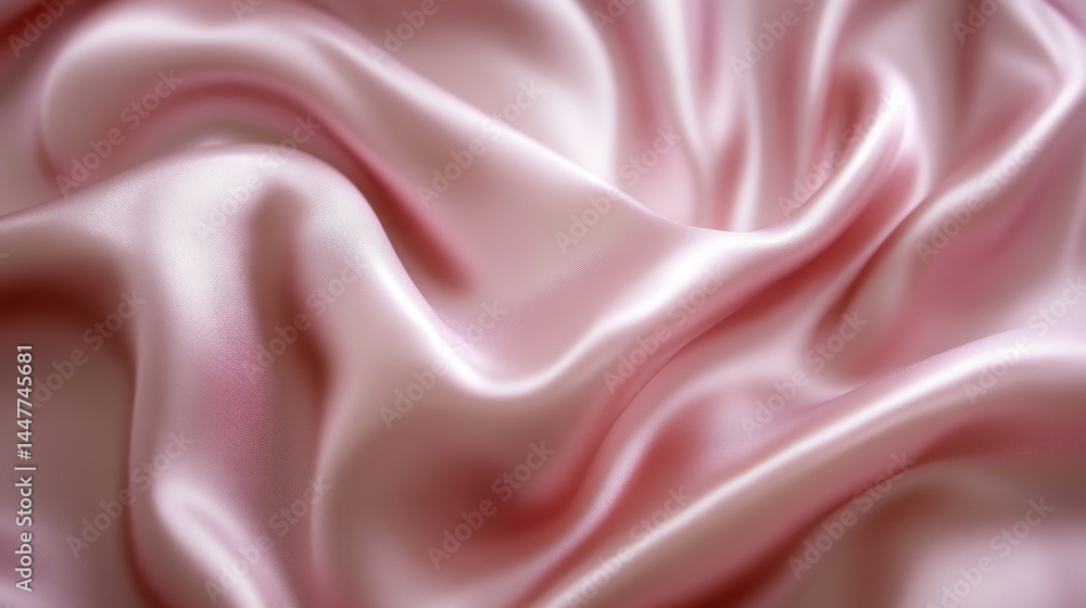 Obraz premium Soft, flowing folds of delicate, blush-pink silk fabric.