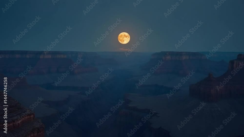 Full Moon over Grand Canyon at Night Full Moon over Grand Canyon at Night