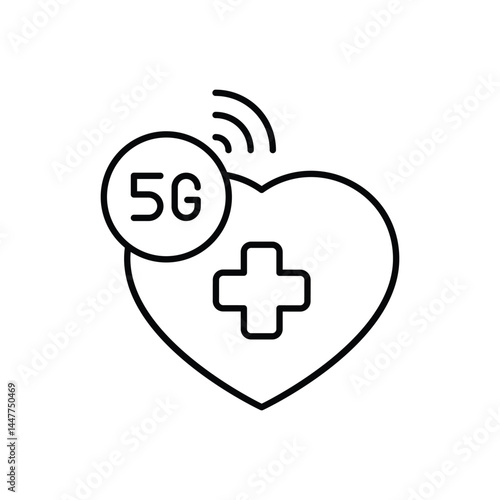 5G Healthcare Icon vector stock illustration
