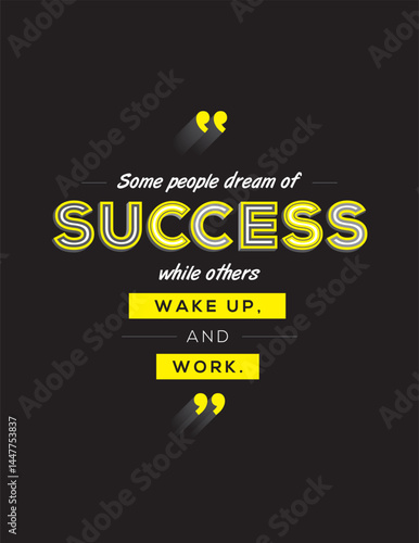 Success quote in modern typography. Success quote in geometric style. Concept of success for banner, magazine, wall graphics and poster.
