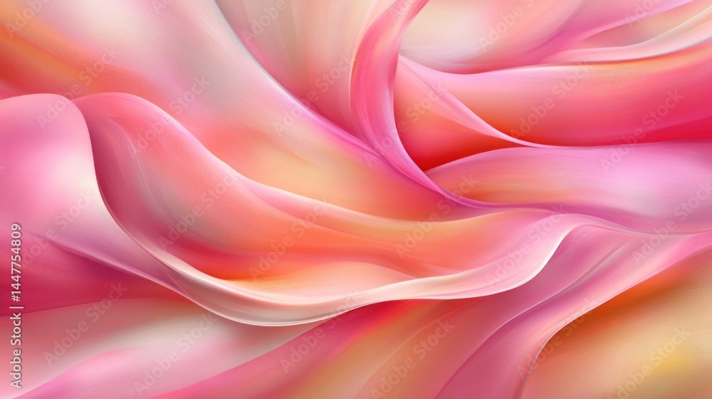 Obraz premium A captivating abstract design of flowing, soft, pink and peach fabrics.