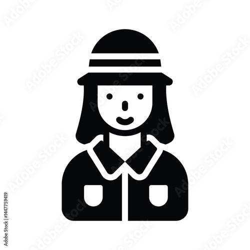 Archaeologist icon creatively designed in glyph style