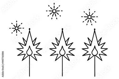 Classic Festive Firelight Outline