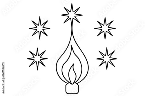 Classic Festive Firelight Outline