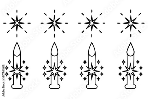 Classic Festive Firelight Outline