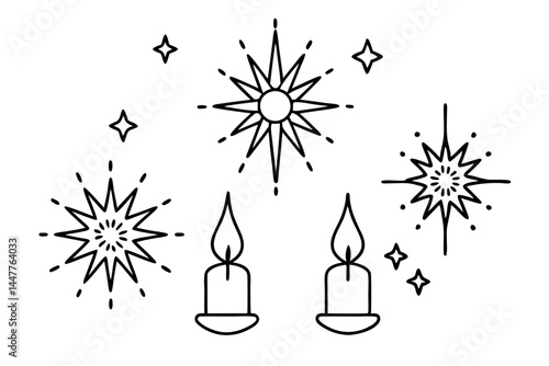 Classic Festive Firelight Outline