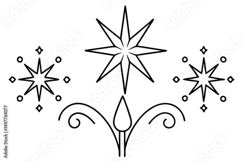 Classic Festive Firelight Outline