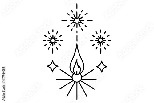 Classic Festive Firelight Outline