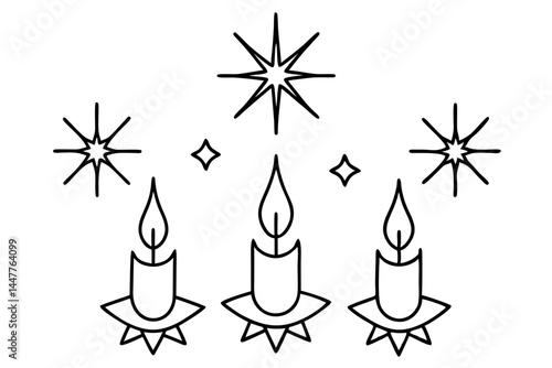 Classic Festive Firelight Outline