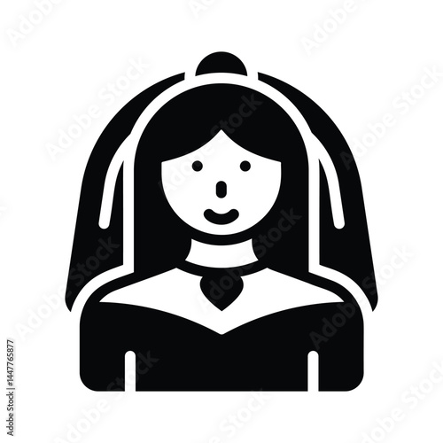 Check this glyph style icon of bride character