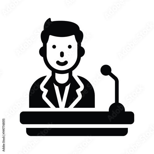 Get this handy glyph style icon of politician giving speech