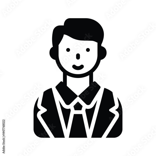 An editable glyph style icon showing school principal
