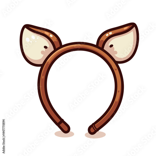 Animal ears headband in brown tones. Perfect for costume accessories, party supplies, and cosplay character components.