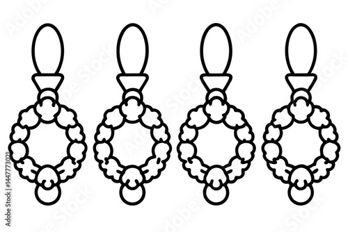 Classic Wreath and Knocker Linework Art