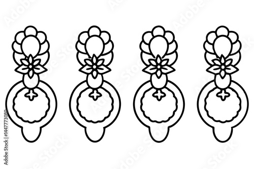 Classic Wreath and Knocker Linework Art