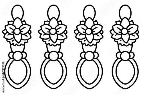 Classic Wreath and Knocker Linework Art