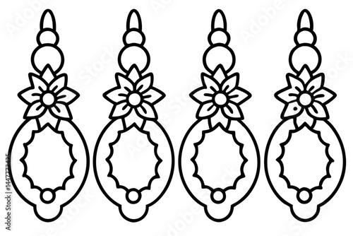 Classic Wreath and Knocker Linework Art