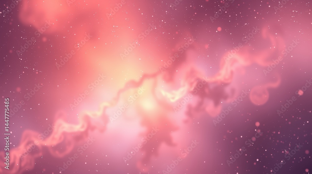 Fototapeta premium Abstract Pink and Orange Cosmic Scene
