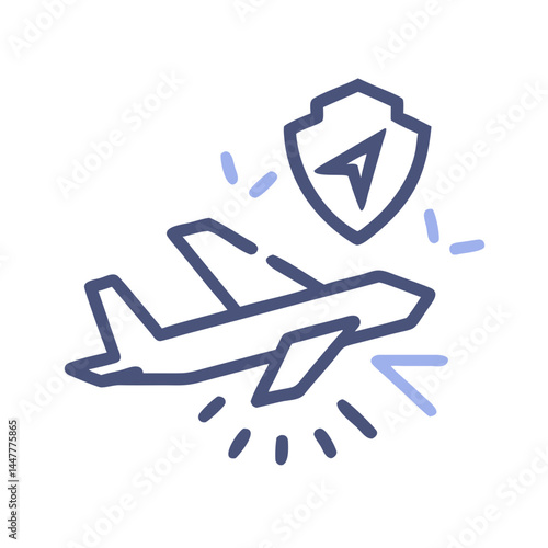 Airplane Crash Insurance Icon Representing Aviation Coverage and Emergency Risk Protection