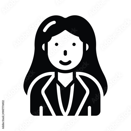 Check this amazing glyph icon of businesswoman character