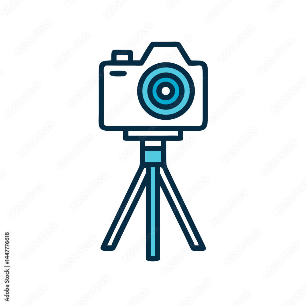 Camera on Tripod Representing Photo Booth and Event Photography Icon Camera on Tripod Representing Photo Booth and Event Photography Icon