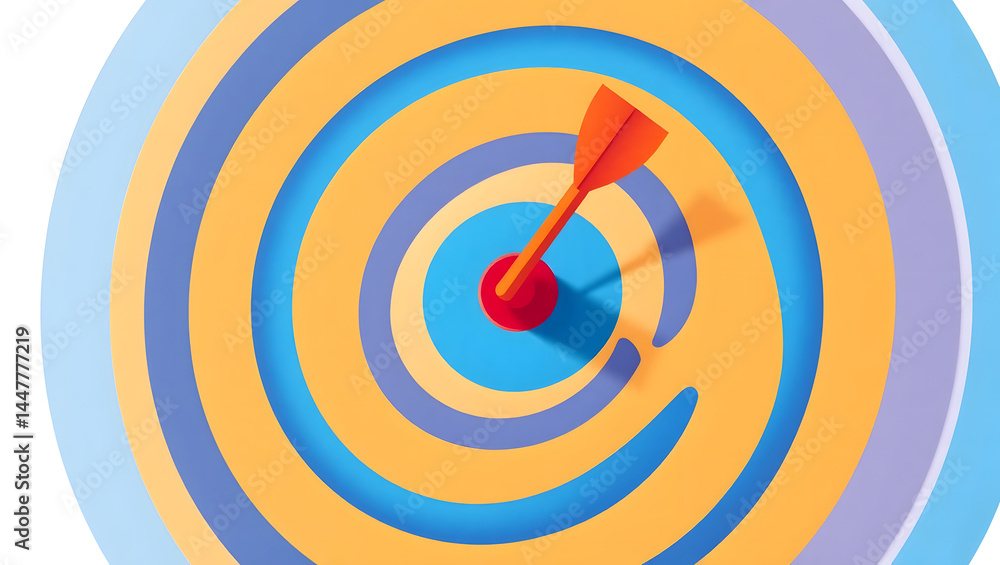 Achieve Your Goals Stylized Target with Dart Icon Illustration Achieve Your Goals Stylized Target with Dart Icon Illustration