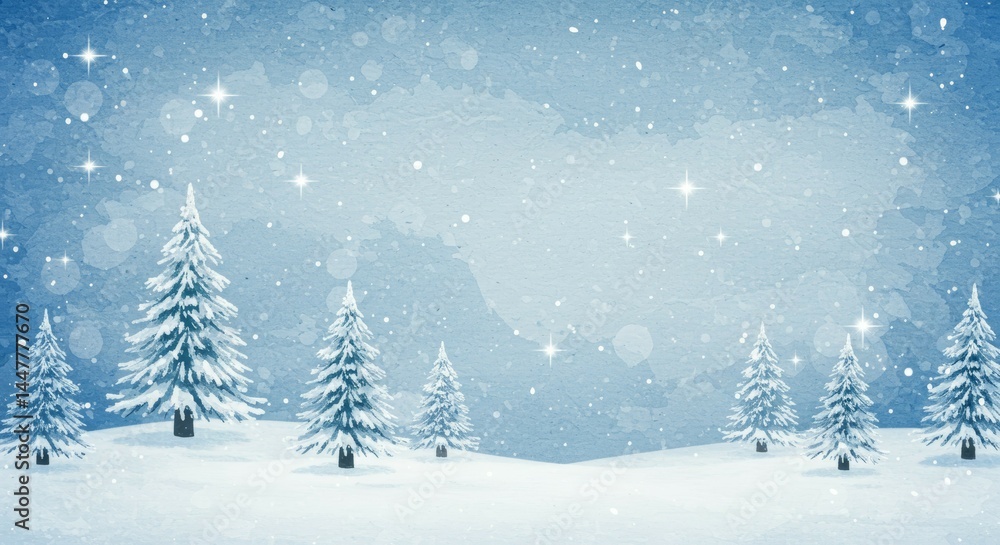 Winter Landscape with Trees and Snow Winter Landscape with Trees and Snow