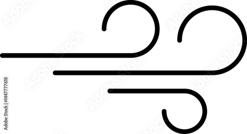 Wind stroke outline icon isolated on transparent background flat vector illustration. Air sign icon. Pixel perfect. Wind icon set. Blowing wind outline icons.