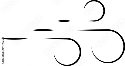 Wind stroke outline icon isolated on transparent background flat vector illustration. Air sign icon. Pixel perfect. Wind icon set. Blowing wind outline icons.