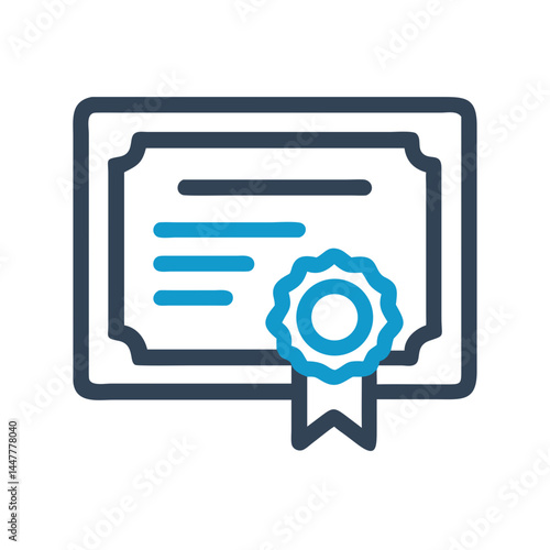 Diploma or Certificate Representing Academic Qualification and Educational Achievement Icon