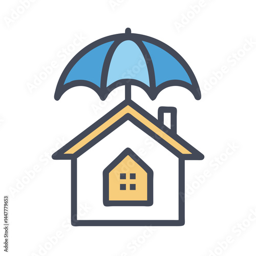 Home Insurance Coverage Icon Representing Property Protection and Security Plan
