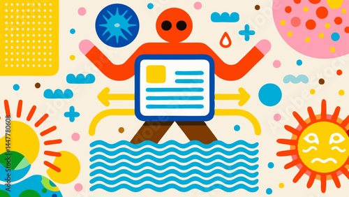 Abstract representation of zodiac signs with colorful illustrations  