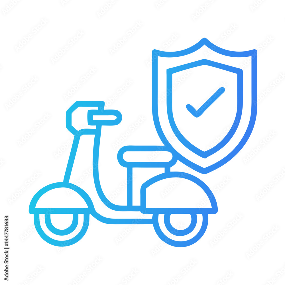 Scooter Insurance Protection Icon Representing Coverage and Security for Scooters Scooter Insurance Protection Icon Representing Coverage and Security for Scooters