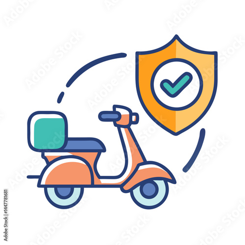Scooter Insurance Protection Icon Representing Coverage and Security for Scooters