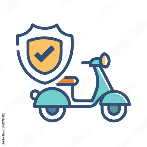Scooter Insurance Protection Icon Representing Coverage and Security for Scooters