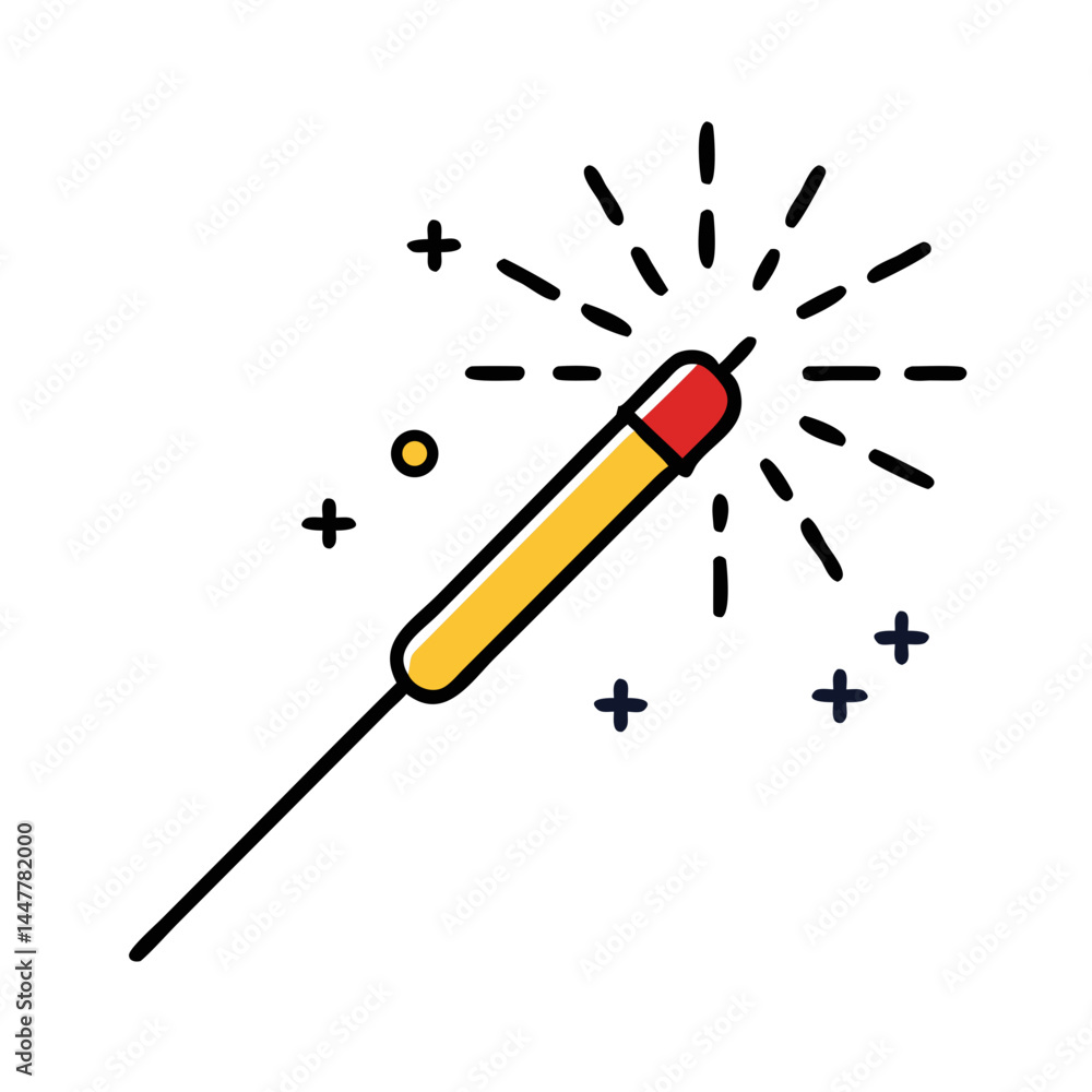 Sparkler Icon Representing Festive Light and Celebration Sparkler Icon Representing Festive Light and Celebration