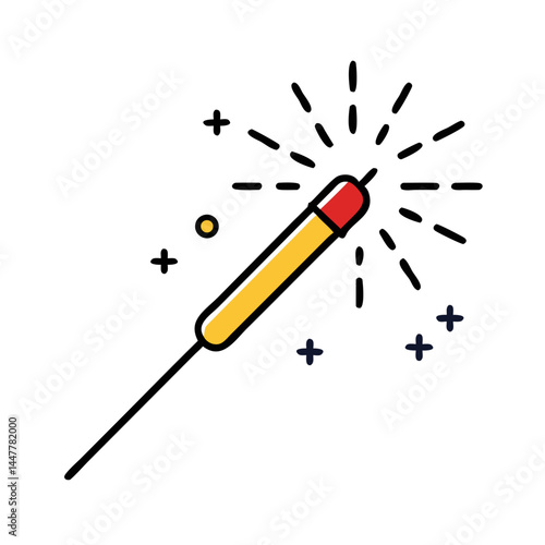 Sparkler Icon Representing Festive Light and Celebration