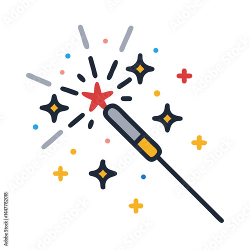Sparkler Icon Representing Festive Light and Celebration