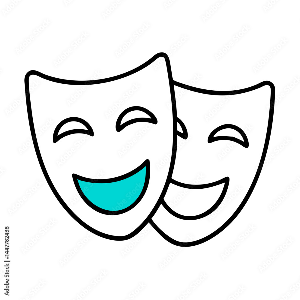 Theater Comedy Mask Icon Representing Entertainment and Performing Arts Theater Comedy Mask Icon Representing Entertainment and Performing Arts