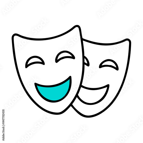 Theater Comedy Mask Icon Representing Entertainment and Performing Arts