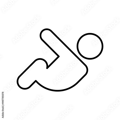 Resting Silhouette: A simple outline of a person reclining, embodying tranquility and a peaceful moment of rest.