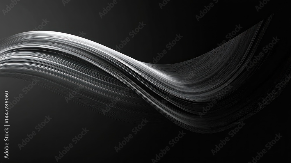 Abstract grayscale wave design with smooth transitions. Abstract grayscale wave design with smooth transitions.