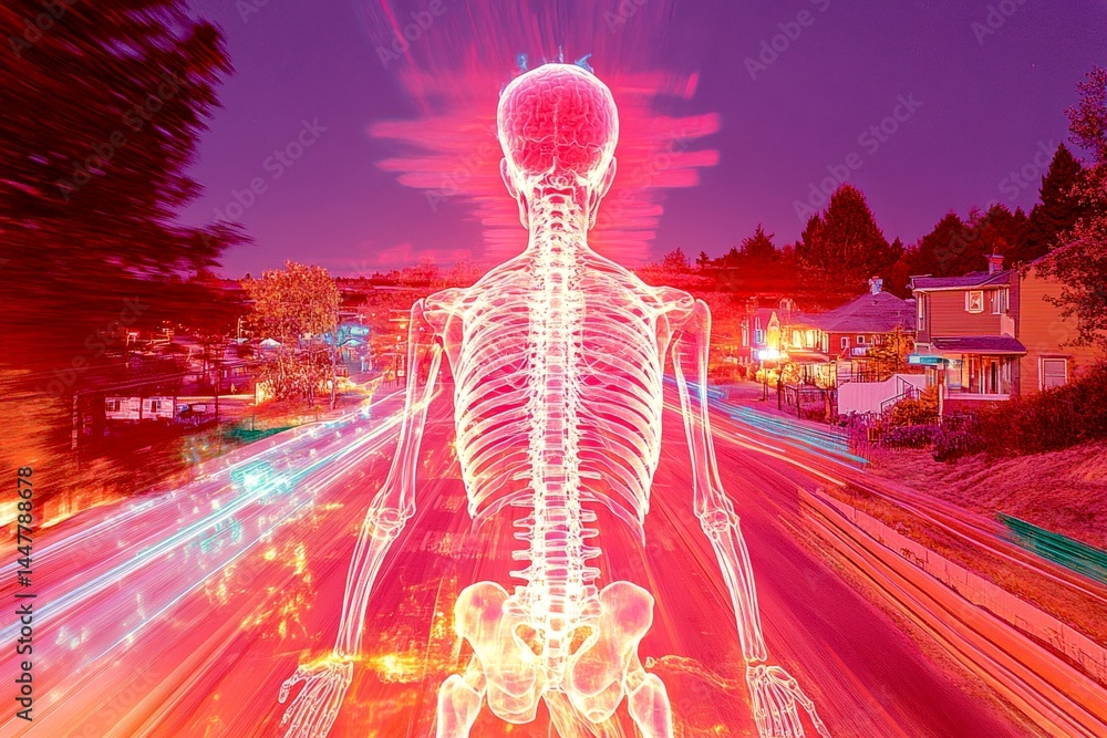 Searching for hope. Metaphorical spine pain perceptions of a sickness and suffering. Anxiety and suffering. Pain of disorder - spine pain: abstract image of individual status. Health challen.