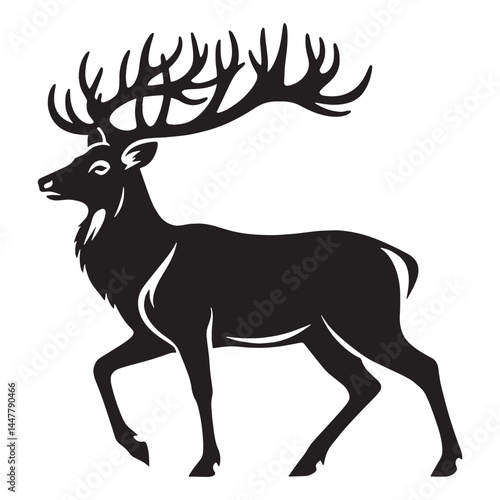 Polished deer silhouette vector perfect for modern brand visuals – deer silhouette – deer vector – deer illustration – silhouette of deer

