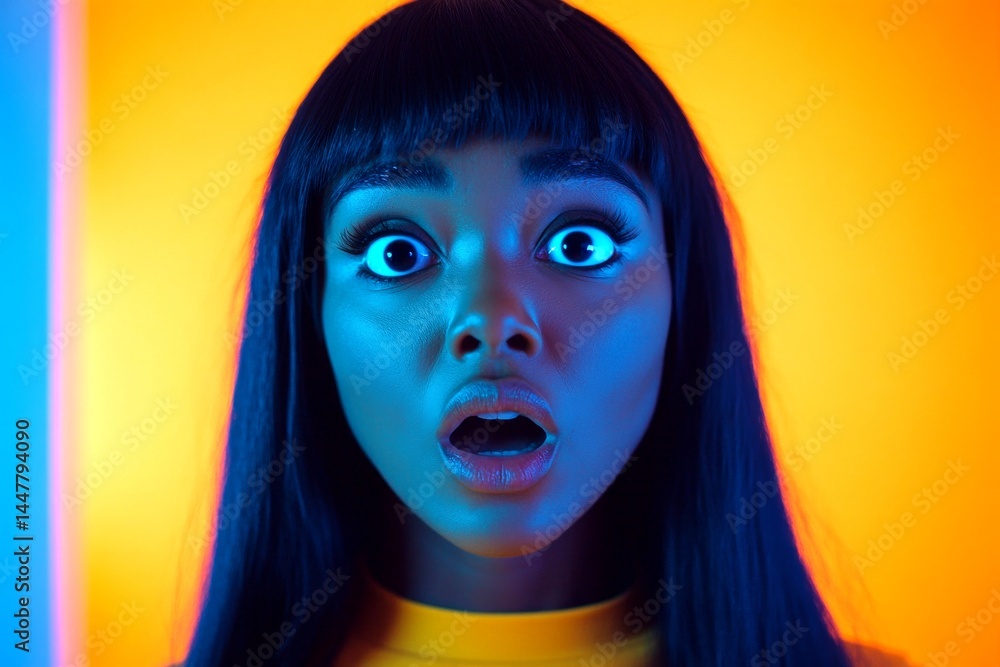 Lovely very stunned black girl - for ads, advertisement and online promotion use. Commercial digital ads creative. Long trim - straight hair. Afro-american long hair. Long hair model.
