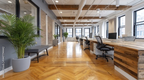 Spacious coworking facility numerous lapt-4 - abstract design pattern texture