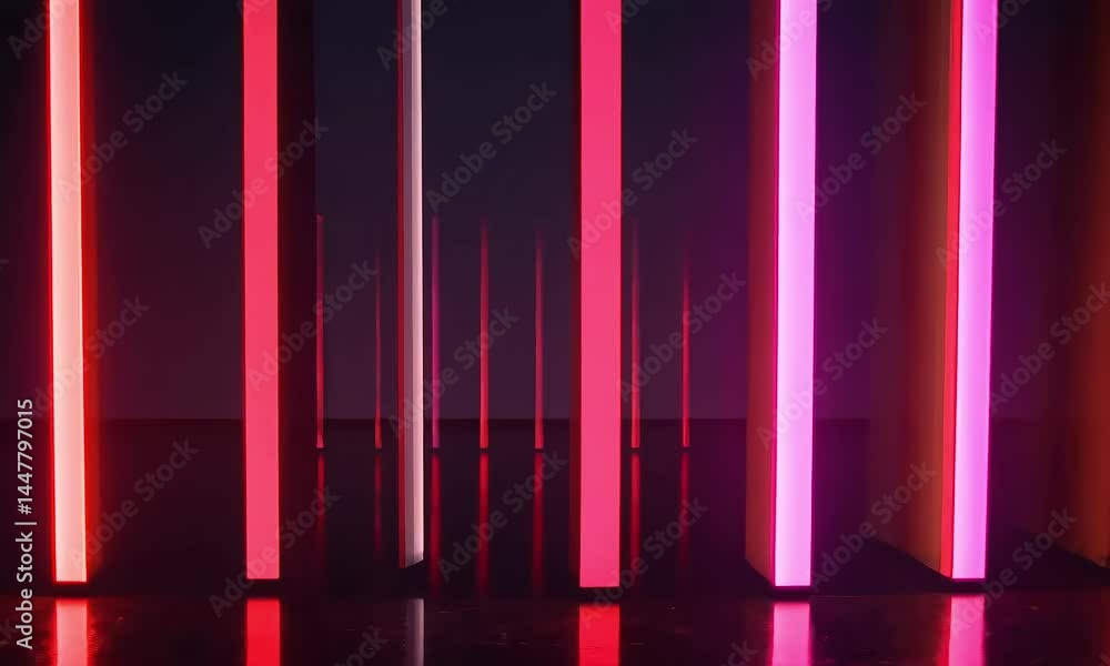 Abstract neon light columns Abstract neon light columns